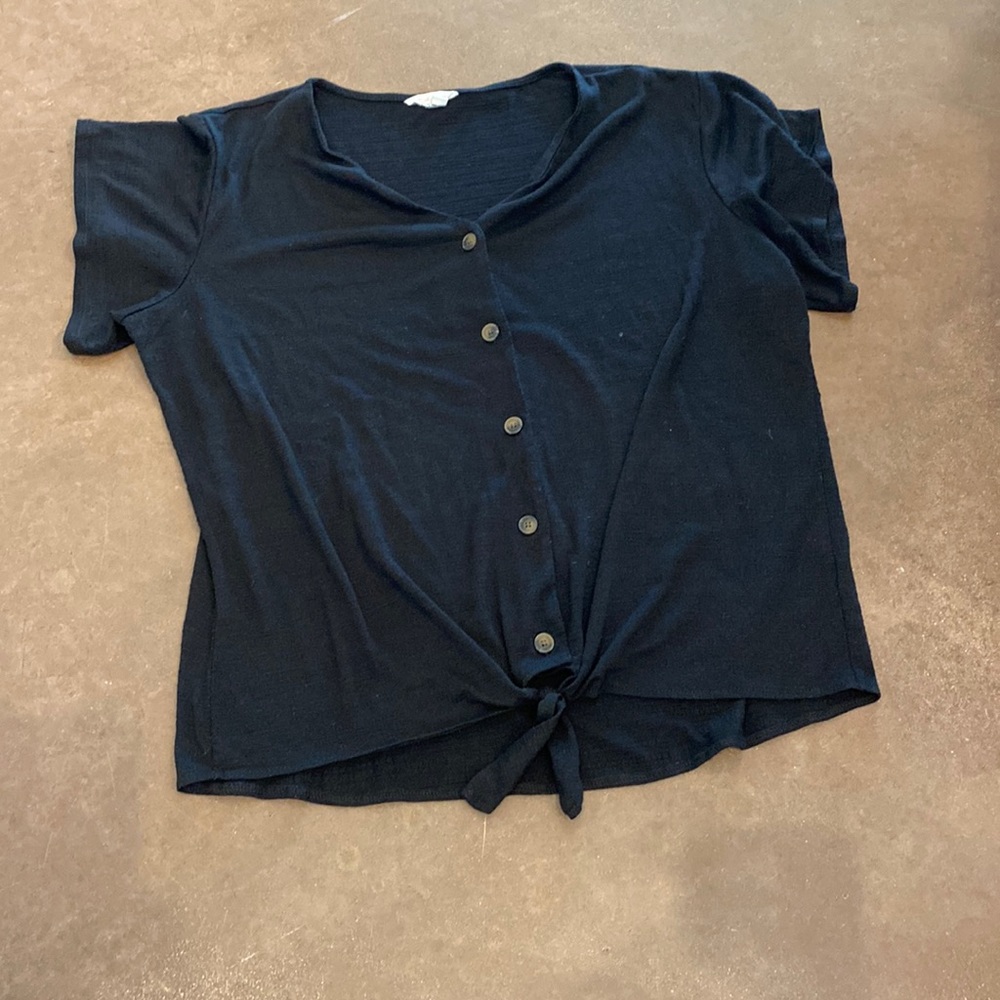 Weatherproof vintage black tie front shirt